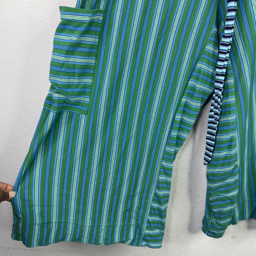 FP Beach Blanche Pants Womens M Green Striped Wide Leg Palazzo Boho Festival - Picture 5 of 12